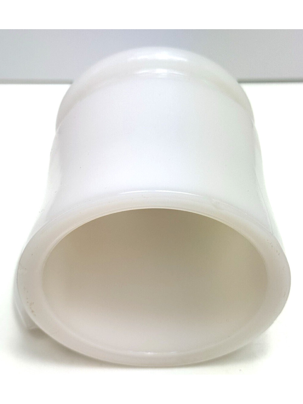 Vtg White Milk Glass Shaving Mug Cup D Handle Footed